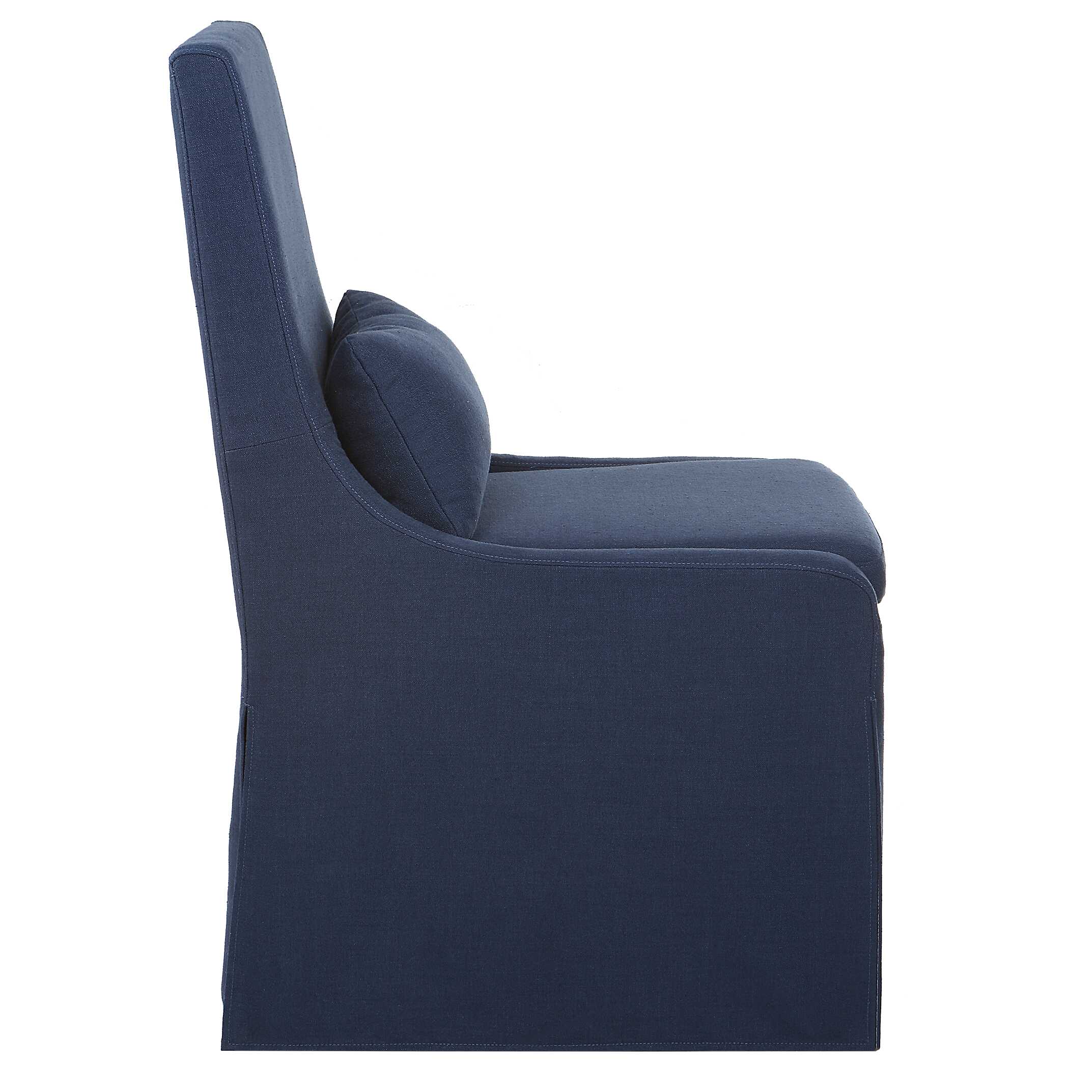 Coley Denim Armless Chair, Furniture by Uttermost, 23" width x 39.5" height x 25" depth View 6