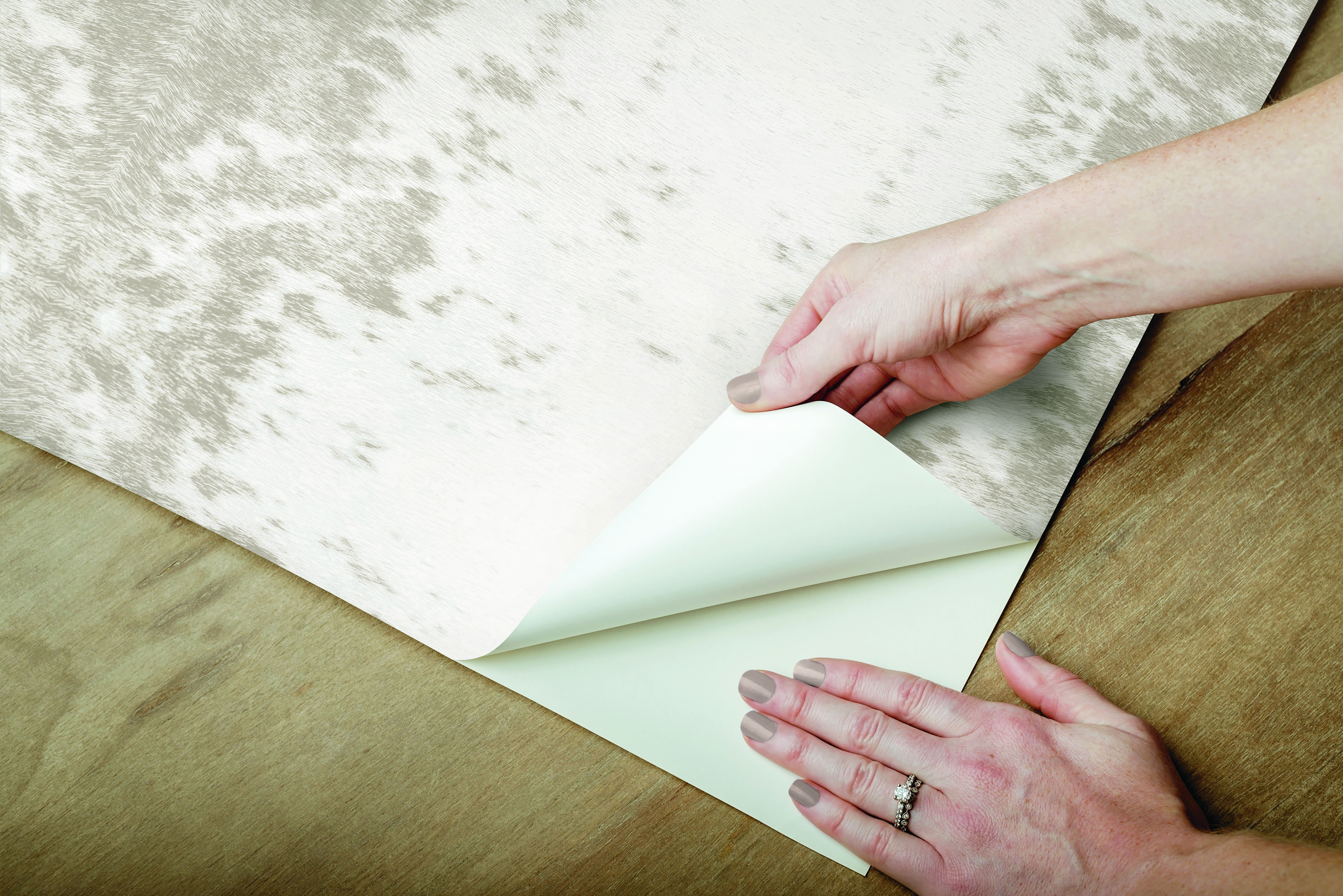 Marbled Appaloosa Beige Peel & Stick Wallpaper large image 