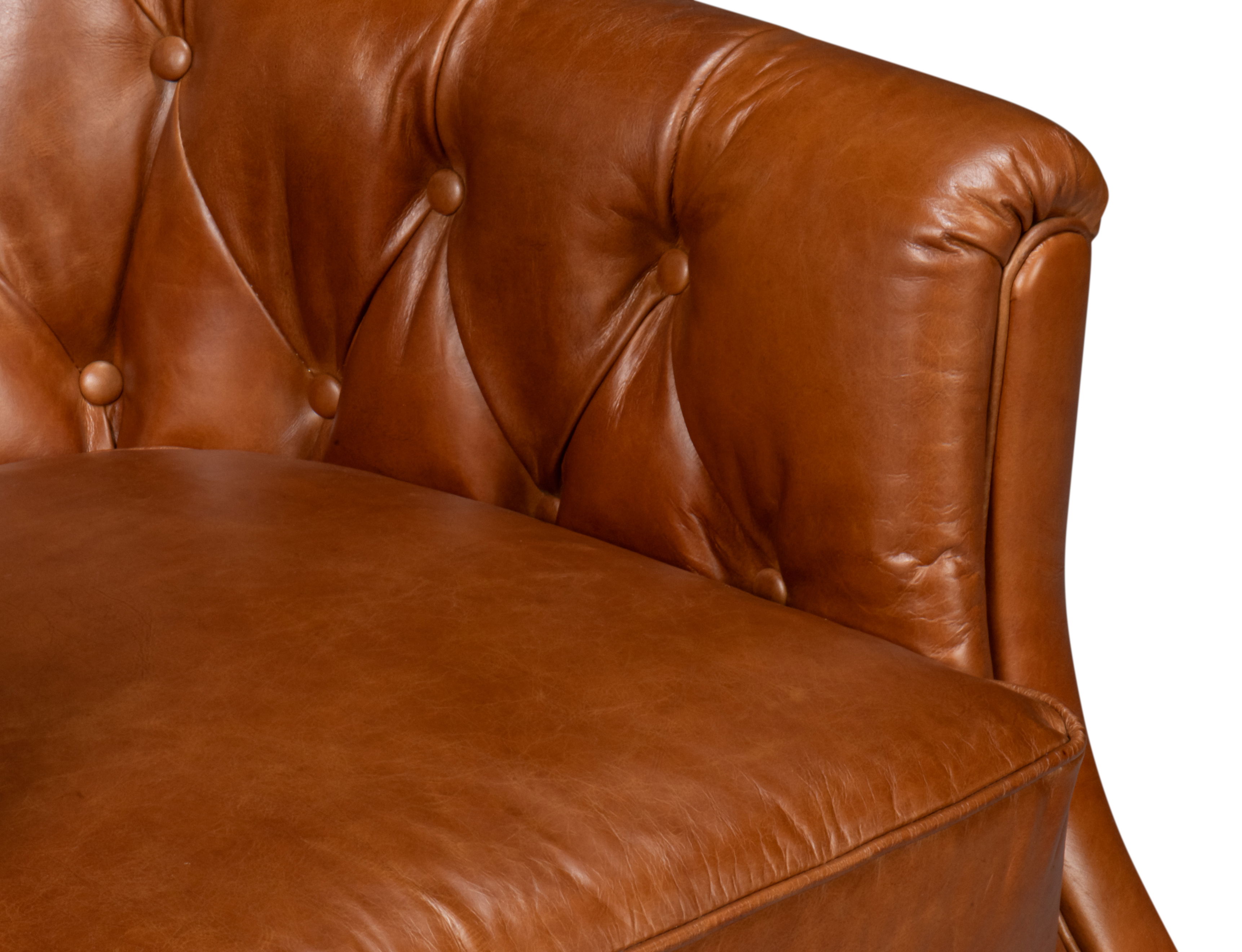 Coolidge Leather Swivel Chair Havana Brn large image 