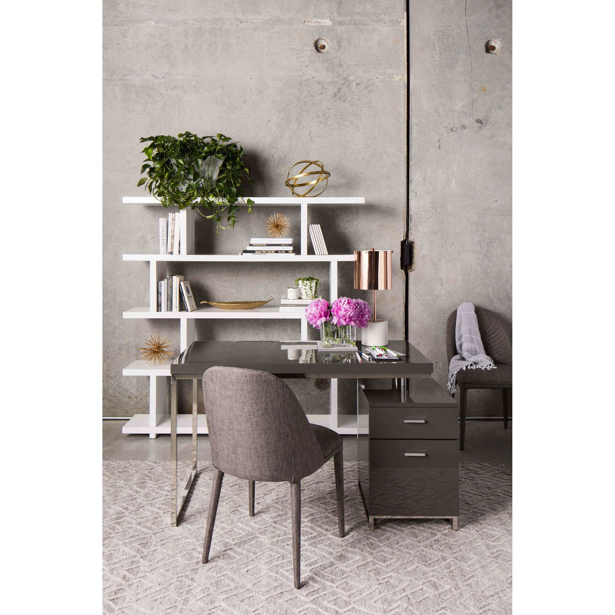 Miri Large Shelf White, Shelving & Bookcase by Moe's Home, 63" width x 63" height x 11" depth View 6