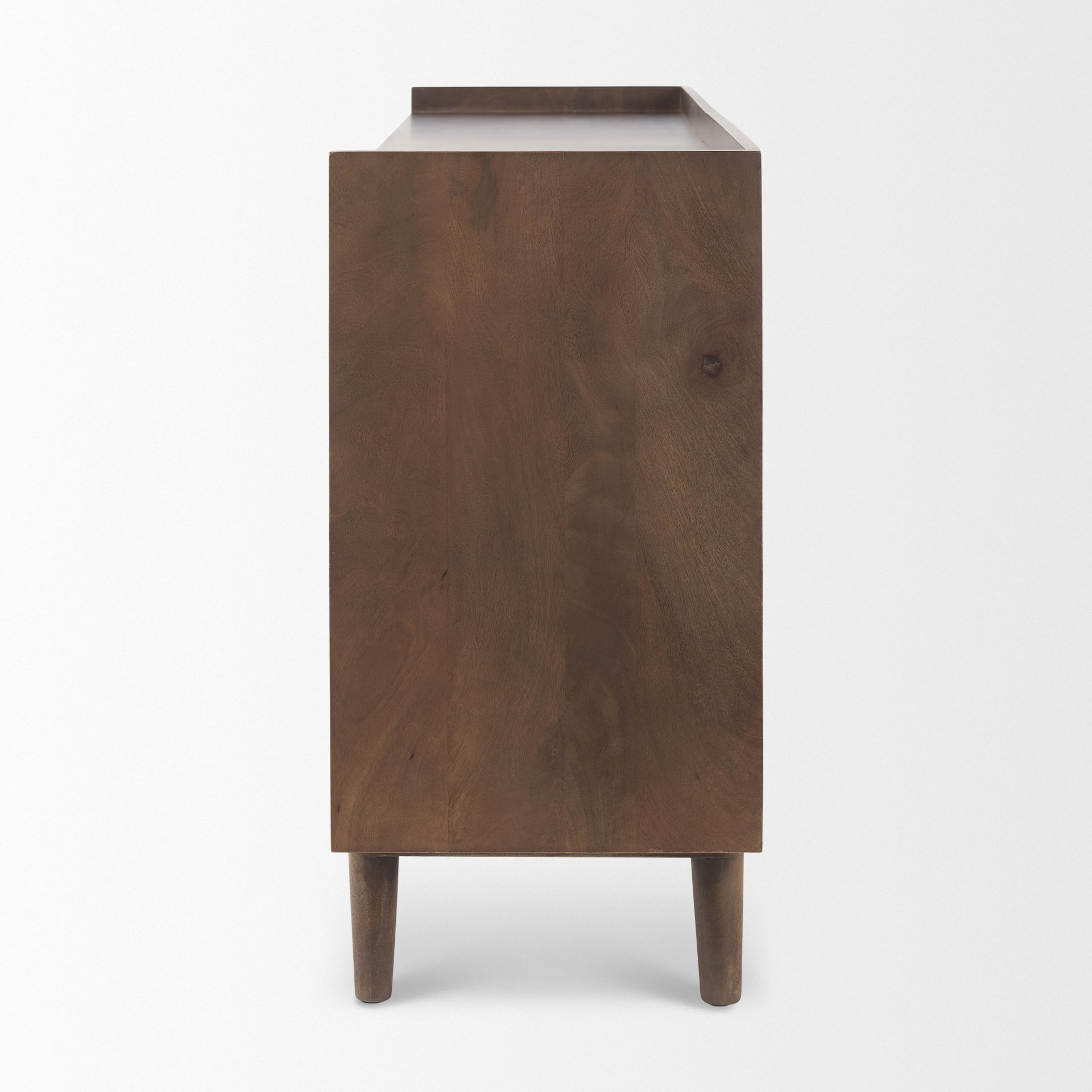 Lillie Medium Brown Wood 4 Door Tray Top Sideboard, Sideboards & Buffet by Mercana, 70.75" length x 16" width x 32" height View 5