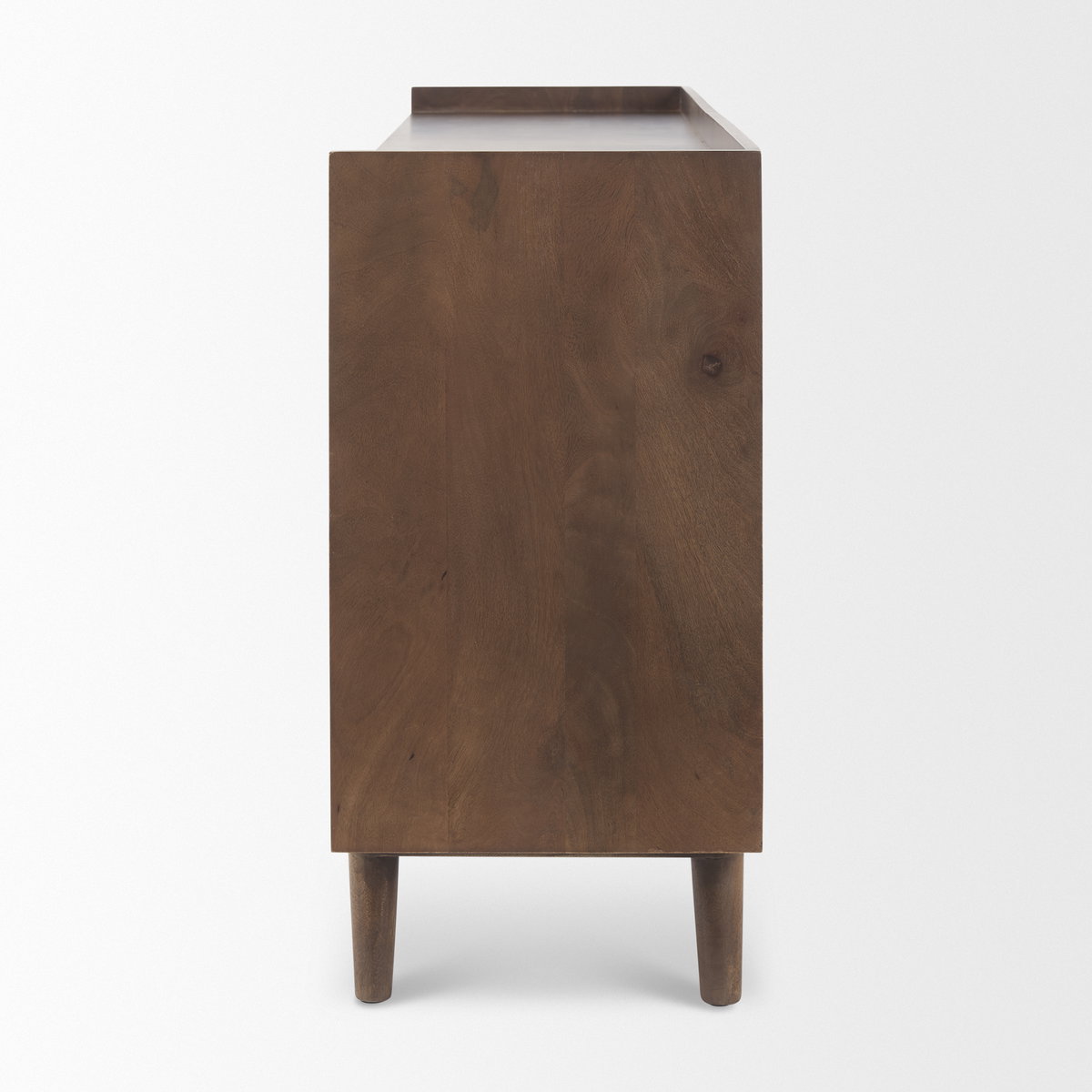 Lillie Medium Brown Wood 4 Door Tray Top Sideboard, Sideboards & Buffet by Mercana, 70.75" length x 16" width x 32" height View 5