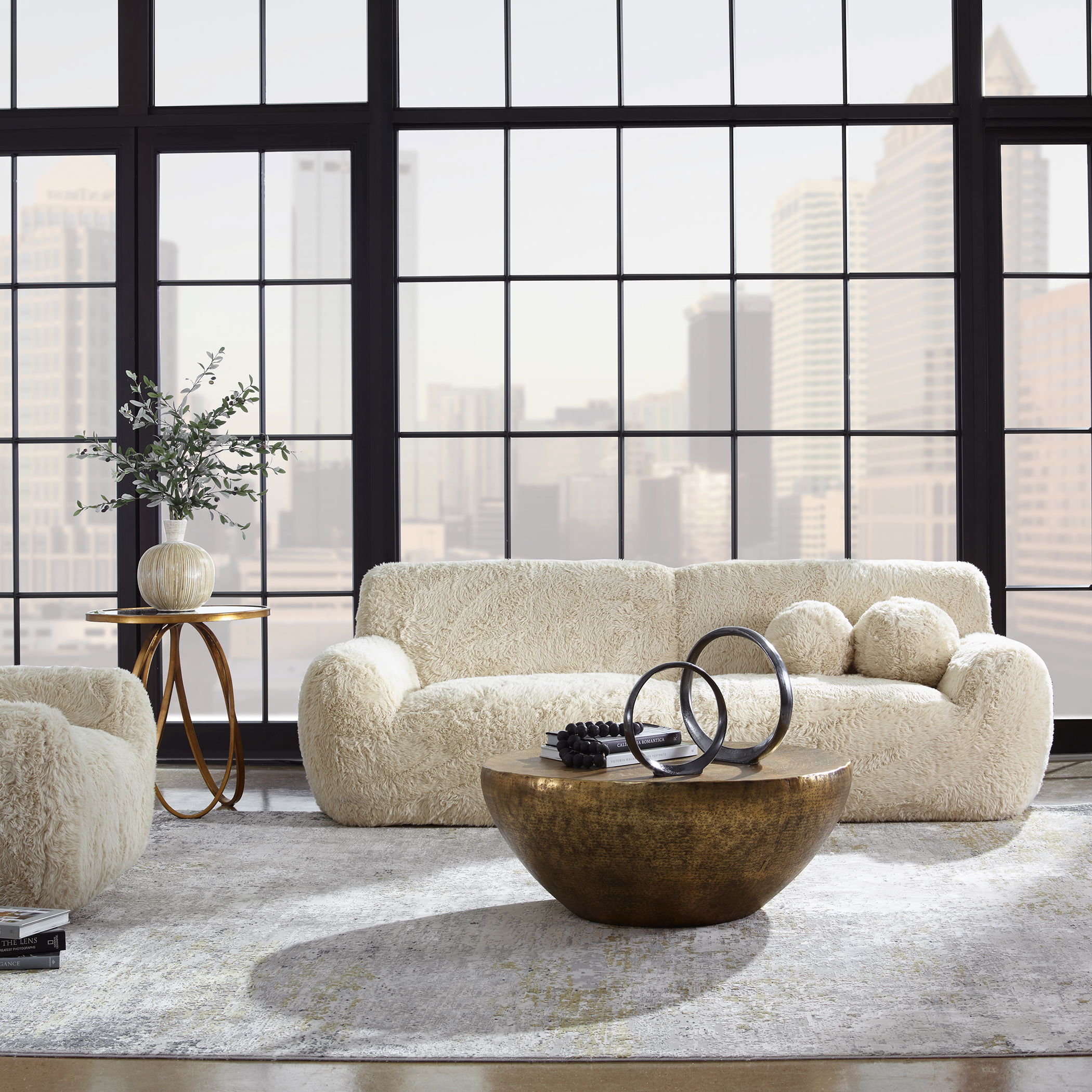 Abide Rounded Sheepskin Sofa large image 