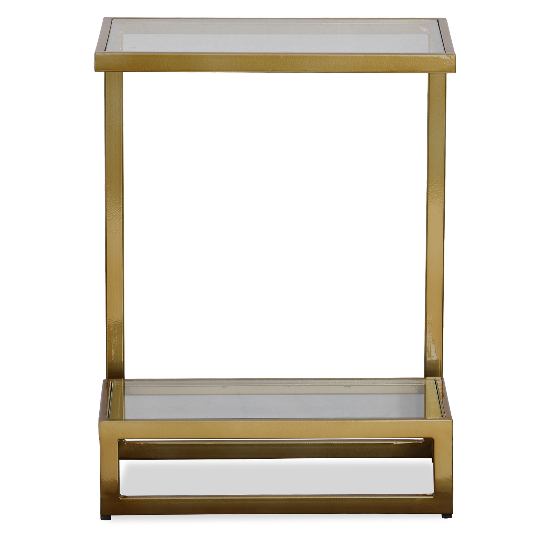 Musing Brushed Brass Accent Table, Furniture by Uttermost, 18" width x 24.25" height x 12" depth View 1