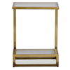 Musing Brushed Brass Accent Table, Furniture by Uttermost, 18" width x 24.25" height x 12" depth thumbnail 1
