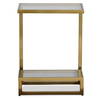 Musing Brushed Brass Accent Table, Side & End Table by Uttermost, 18" width x 24.25" height x 12" depth thumbnail 1