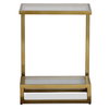 Musing Brushed Brass Accent Table, Side & End Table by Uttermost, 18" width x 24.25" height x 12" depth thumbnail 1