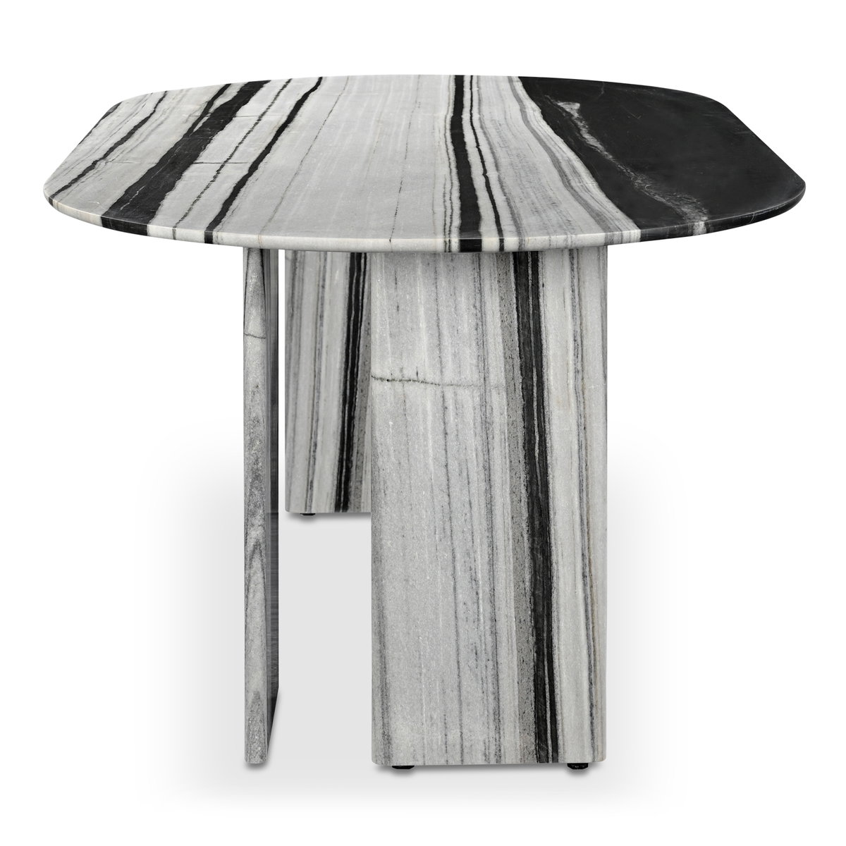 Celia Oval Dining Table Panda Marble, by Moe's Home, 72" width x 30" height x 40" depth View 3