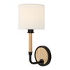 Franconia 1 Light Wooden Sconce, by Uttermost, 5.5" width x 12" height x 5.5" diameter x 6.87" depth thumbnail 1