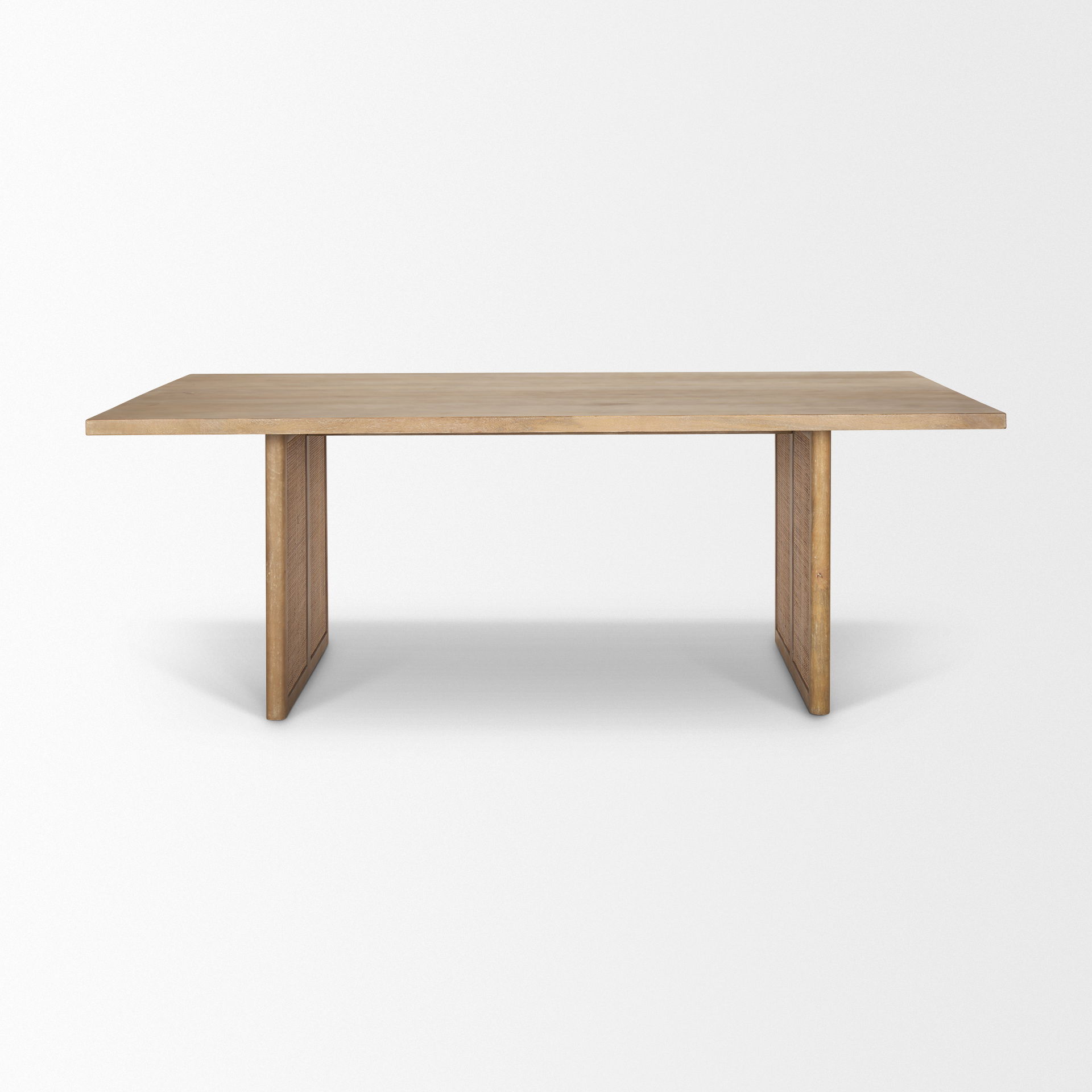 Grier 84L Light Brown Wood with Cane Dining Table large image 