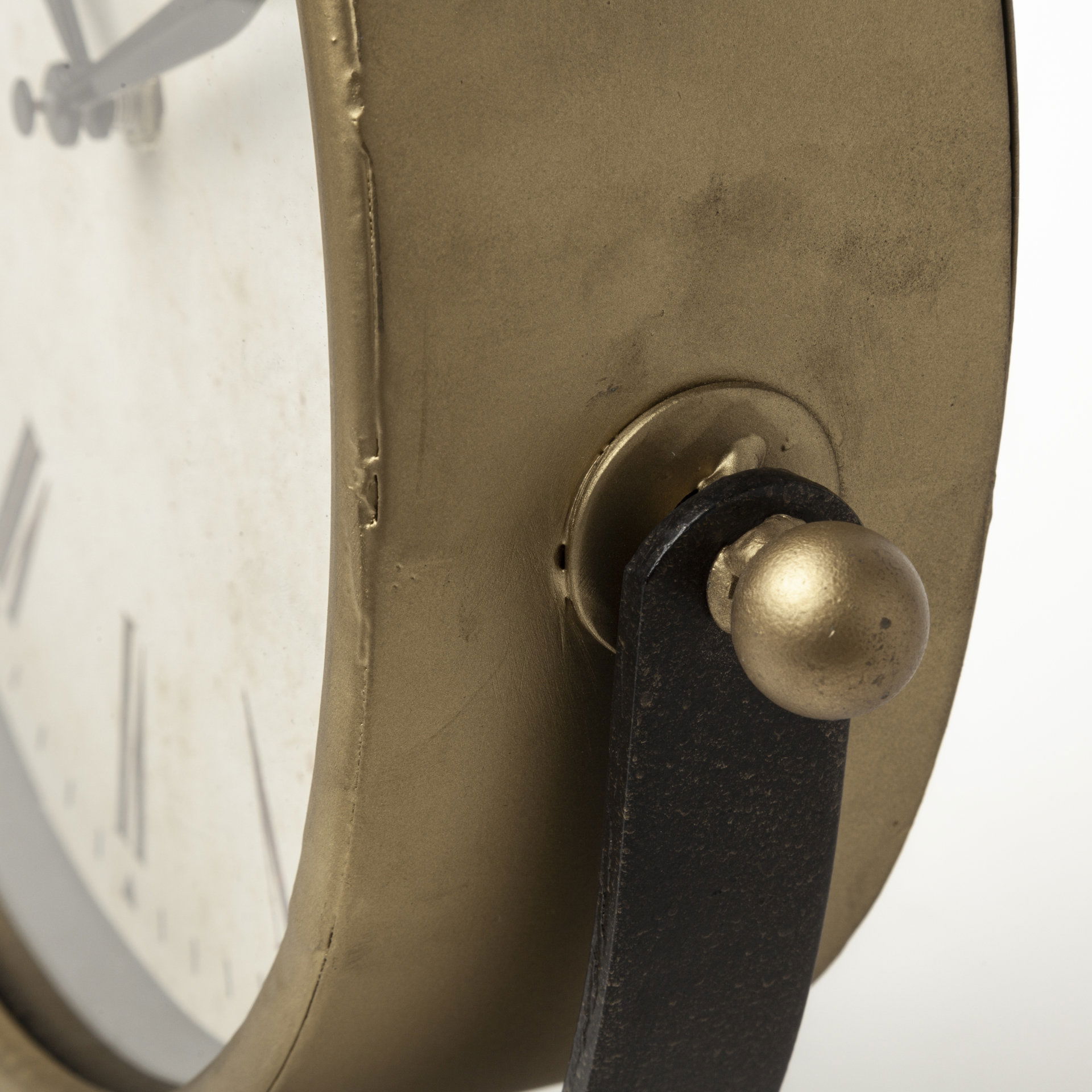 Houston Gold Metal Half Moon Base Table Clock, by Mercana, 4" length x 12" width x 13" height View 10