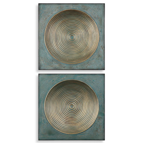 Sybil Antique Gold Squares S/2