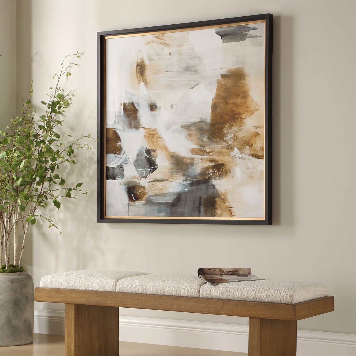 Ancient Story Framed Abstract Print, Art by Uttermost, 45.62" width x 45.62" height x 2" depth View 3