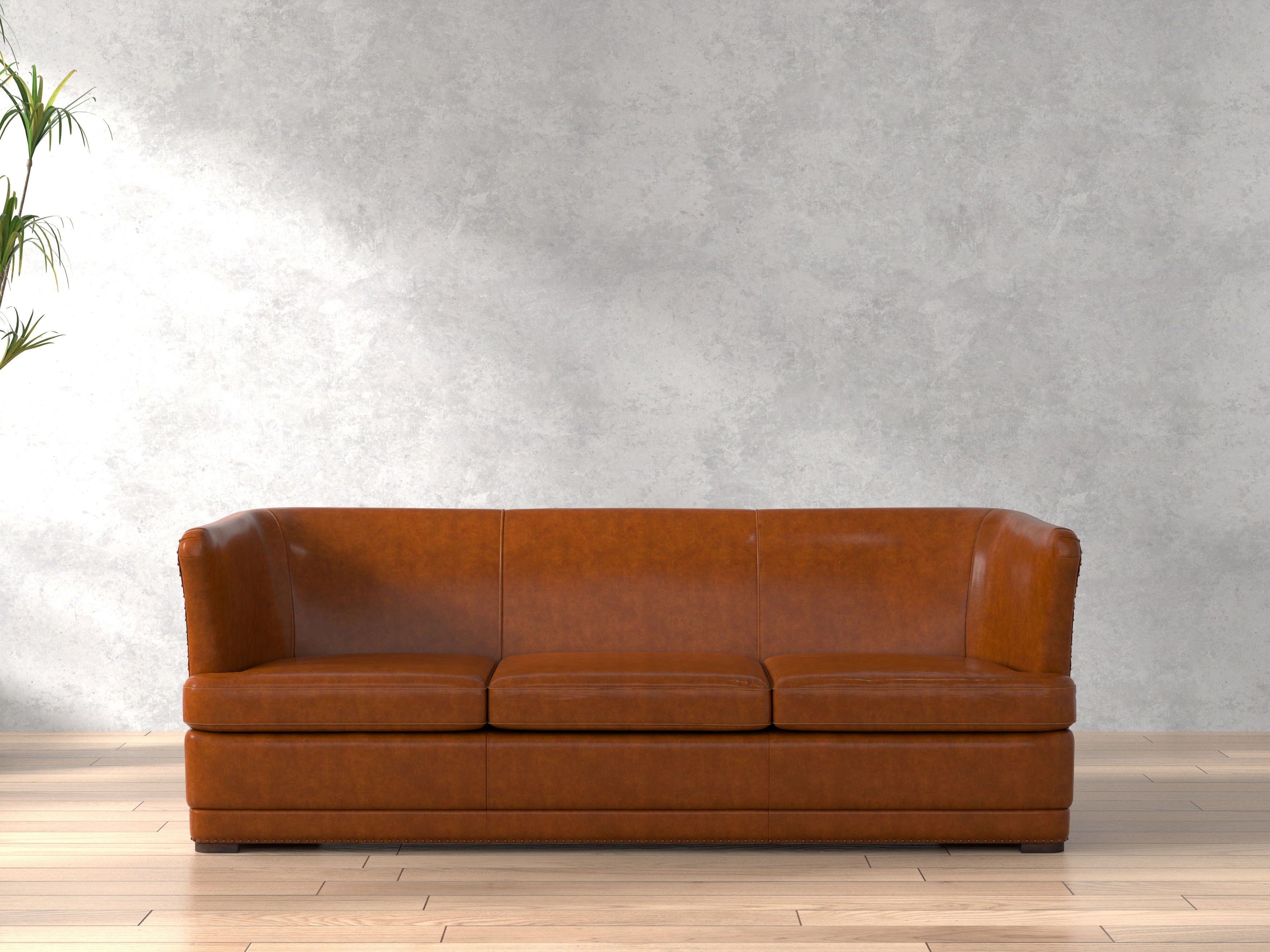 Mcmillan Distilled Leather Sofa Brown large image 