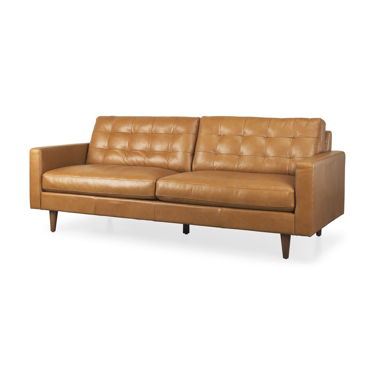 Olaf  Tan Leather Sofa, Sofas & Sectional by Mercana, 88.19" length x 37.8" width x 35.04" height View 1