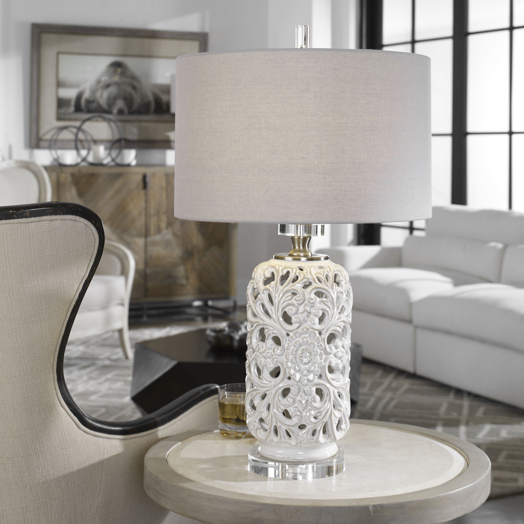 Dahlina Ceramic Table Lamp large image 