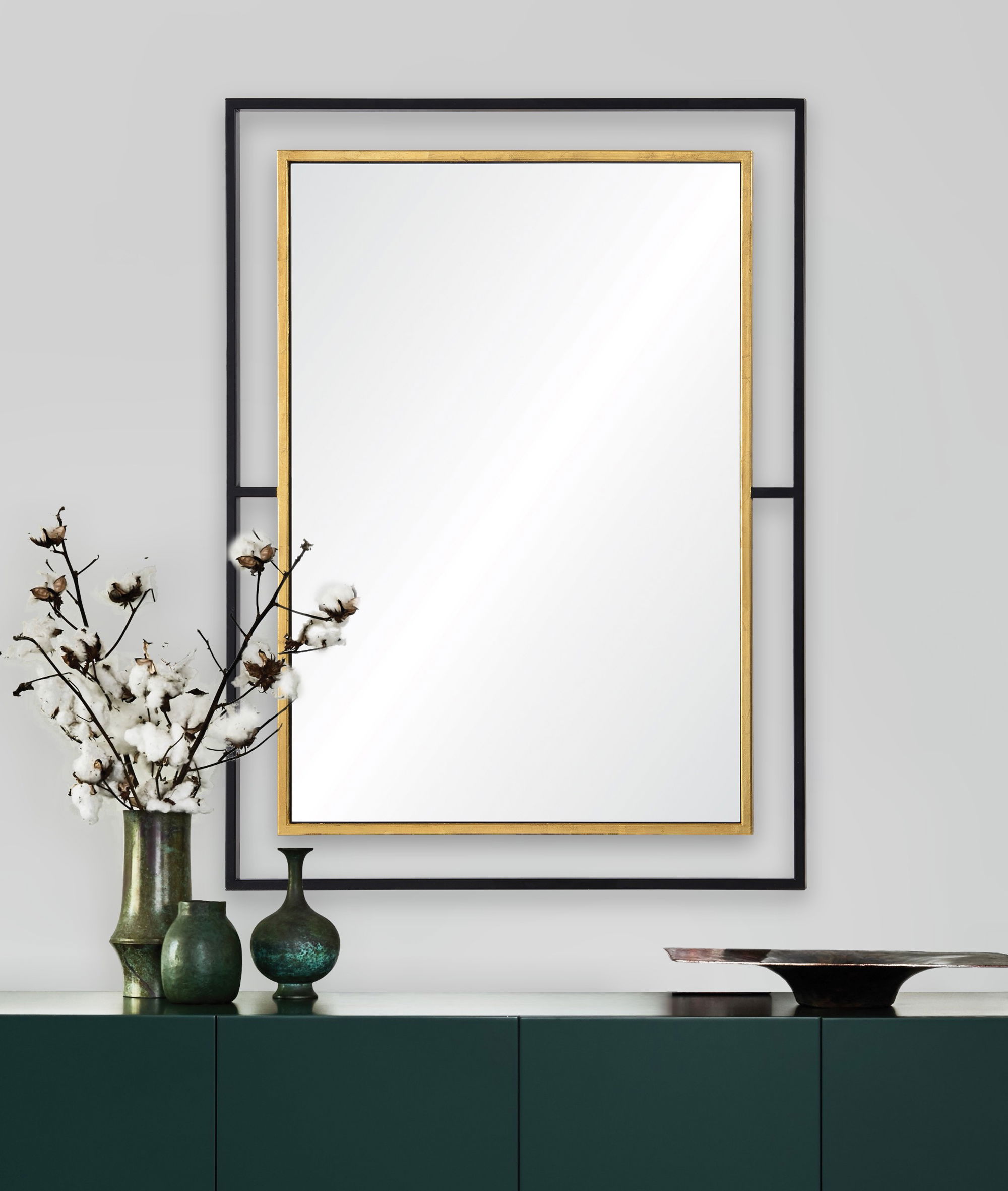 Gray Wall Mirror, by Renwil, 38" height x 1" depth View 5
