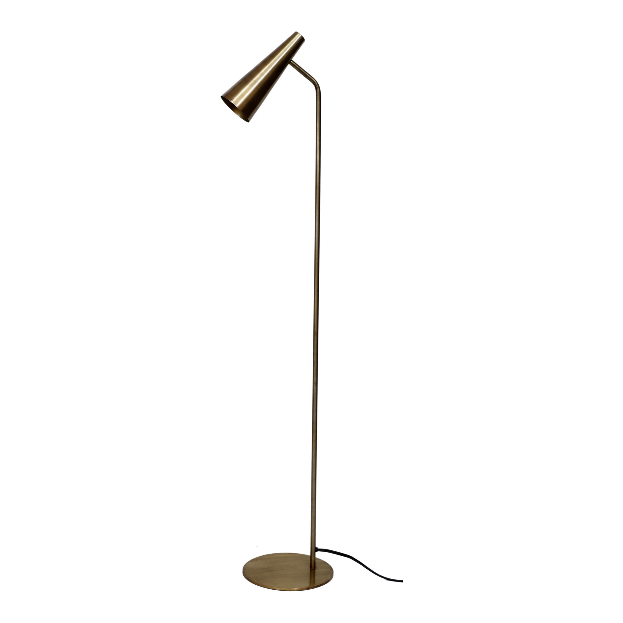 Trumpet Floor Lamp Gold, by Moe's Home, 11" width x 48" height x 8" depth View 1