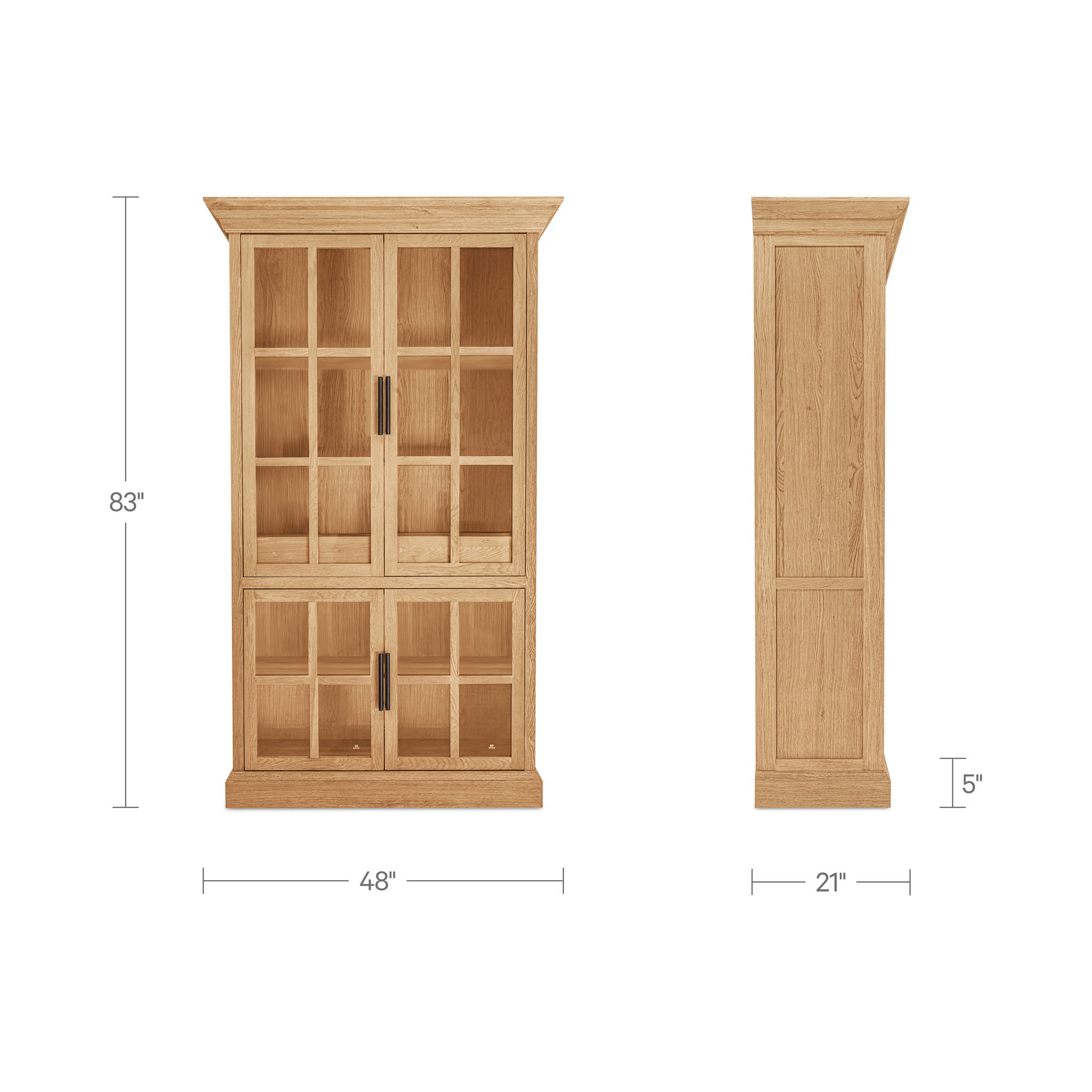 Raymond Tall Cabinet Natural, Cabinets & Sideboard by Moe's Home, 48" width x 83" height x 21" depth View 11