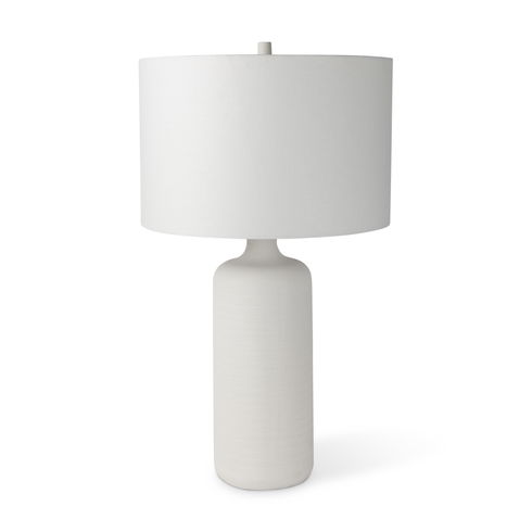 Melanie  White Shade with White Base Table Lamp
