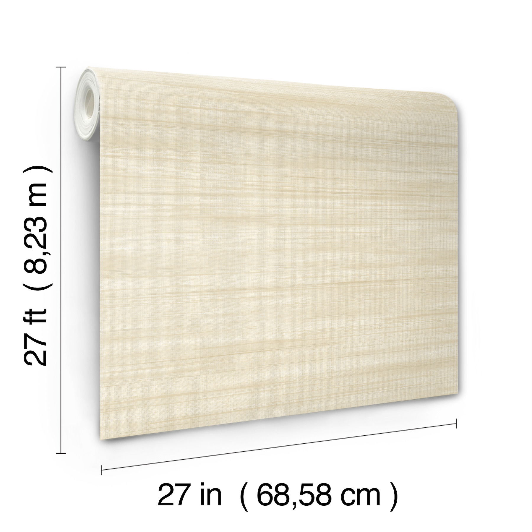 Brushed Linen Ivory Wallpaper large image 