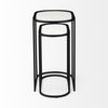 Celine 24.2 L x 12.6 W x 22.4 H Set of Two Black/Silver Metal and Glass Nesting Accent Tables, Side & End Table by Mercana, 24.21" length x 12.6" width x 22.44" height thumbnail 3