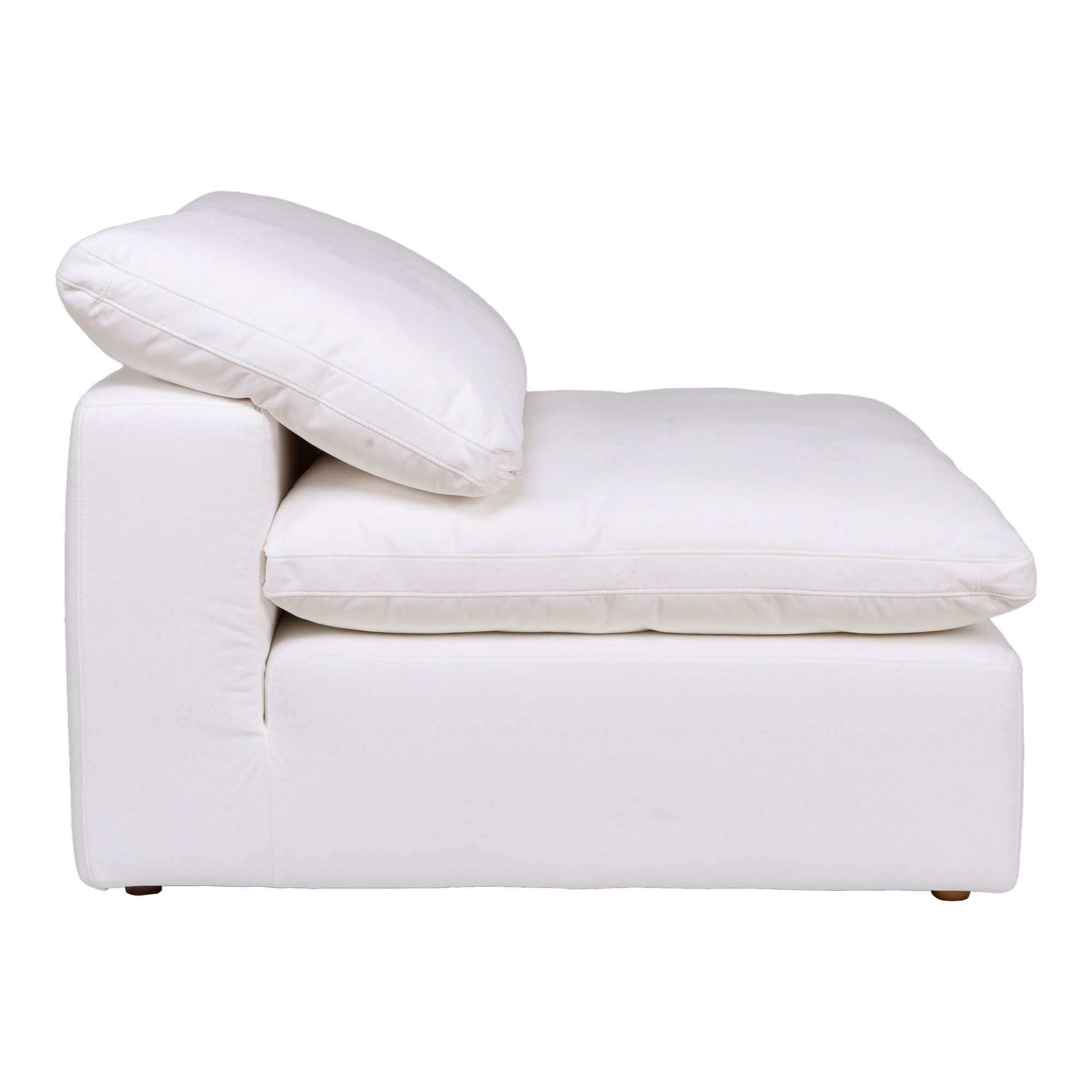 Clay Slipper Chair Cream White, Accent Chair by Moe's Home, 44.5" width x 32.5" height x 44.5" depth View 3
