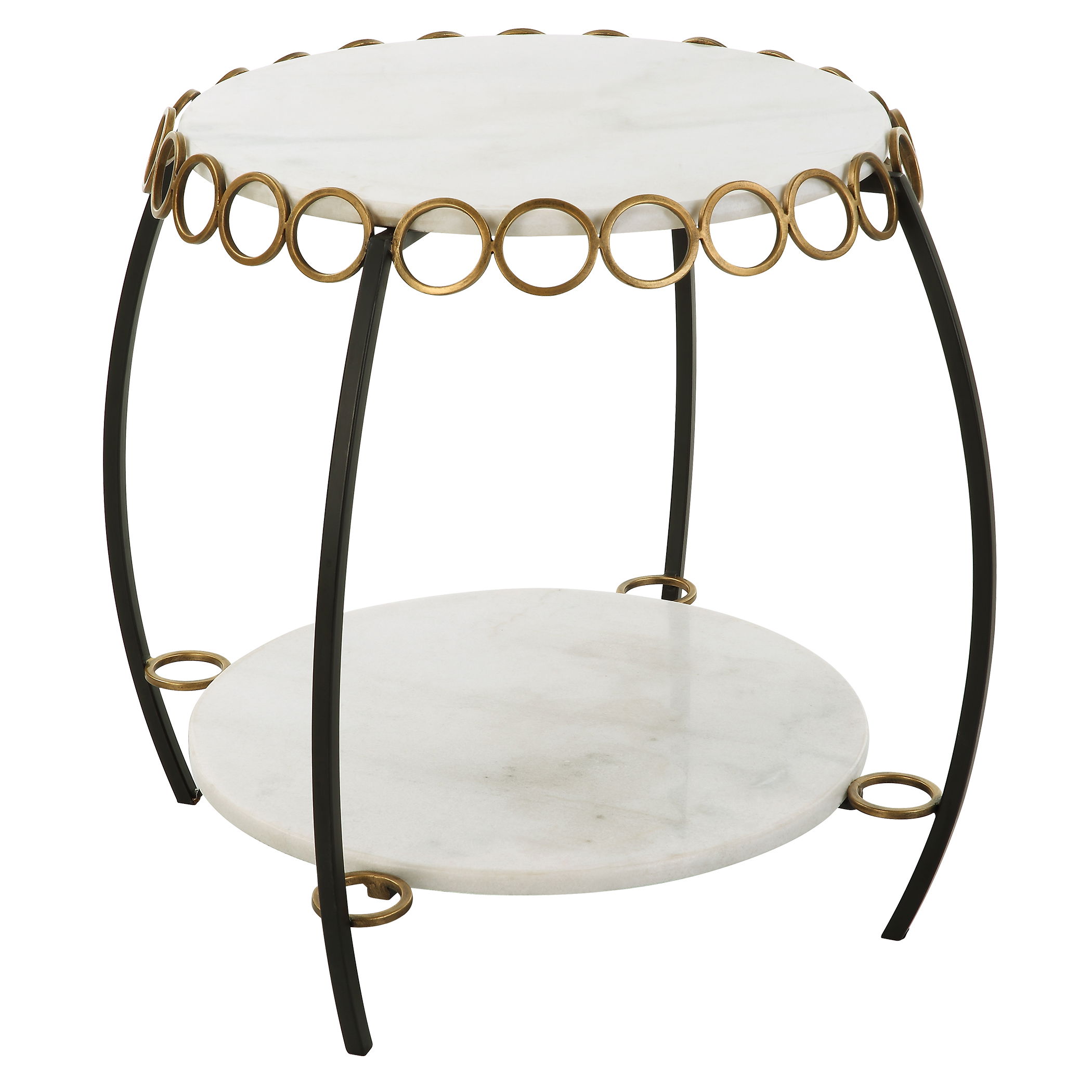 Chainlink White Marble Side Table large image 