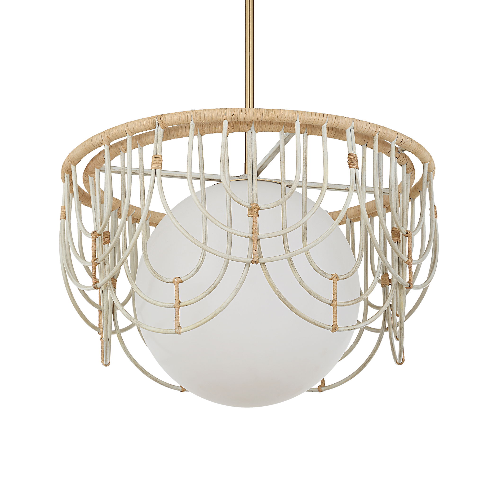 Arches 1 Light Rattan Pendant large image 