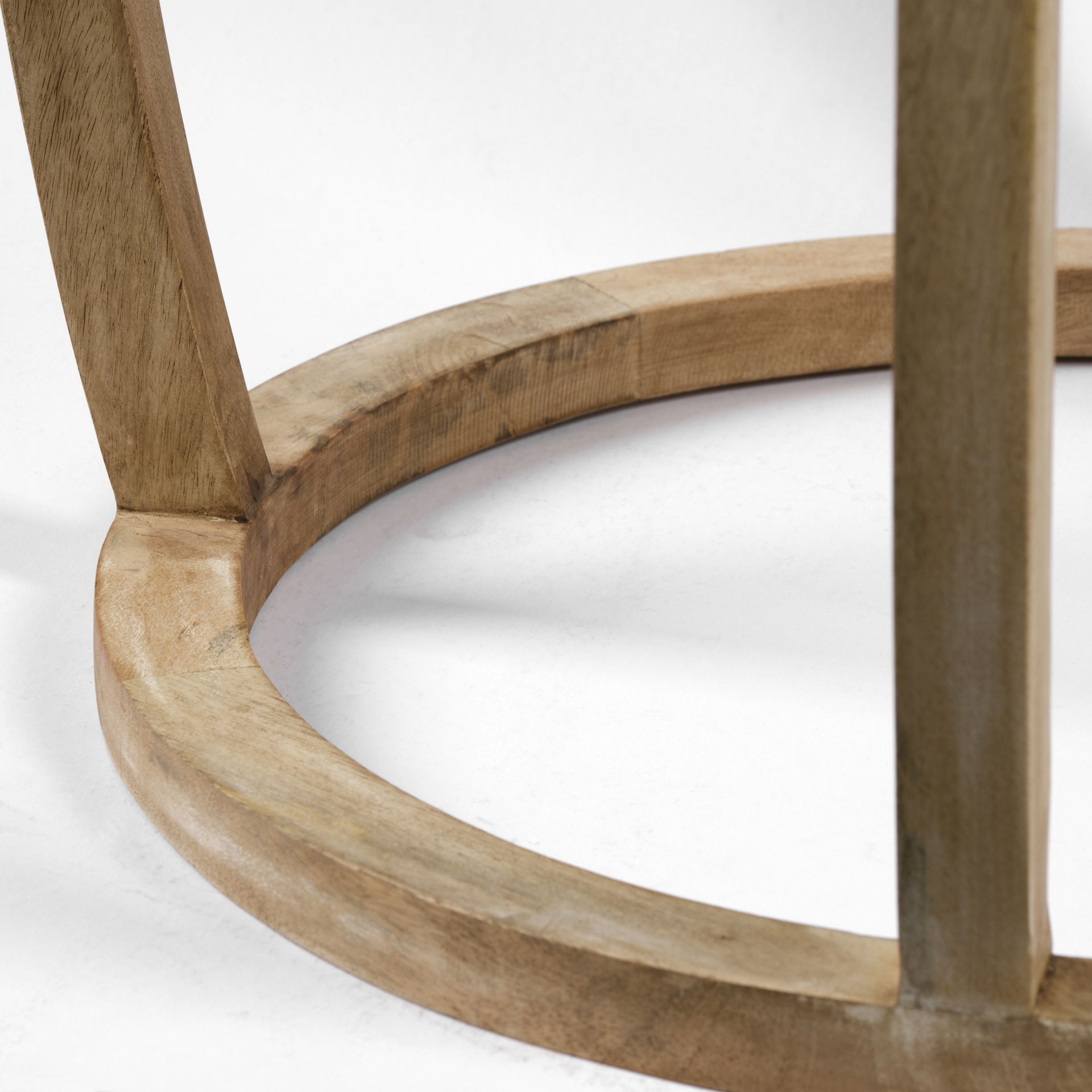 Hubbard I 22L x 22W Light Brown Wood Round Top with Glass Accent Table, Side & End Table by Mercana, 22.05" length x 22.05" width x 26.18" height View 4