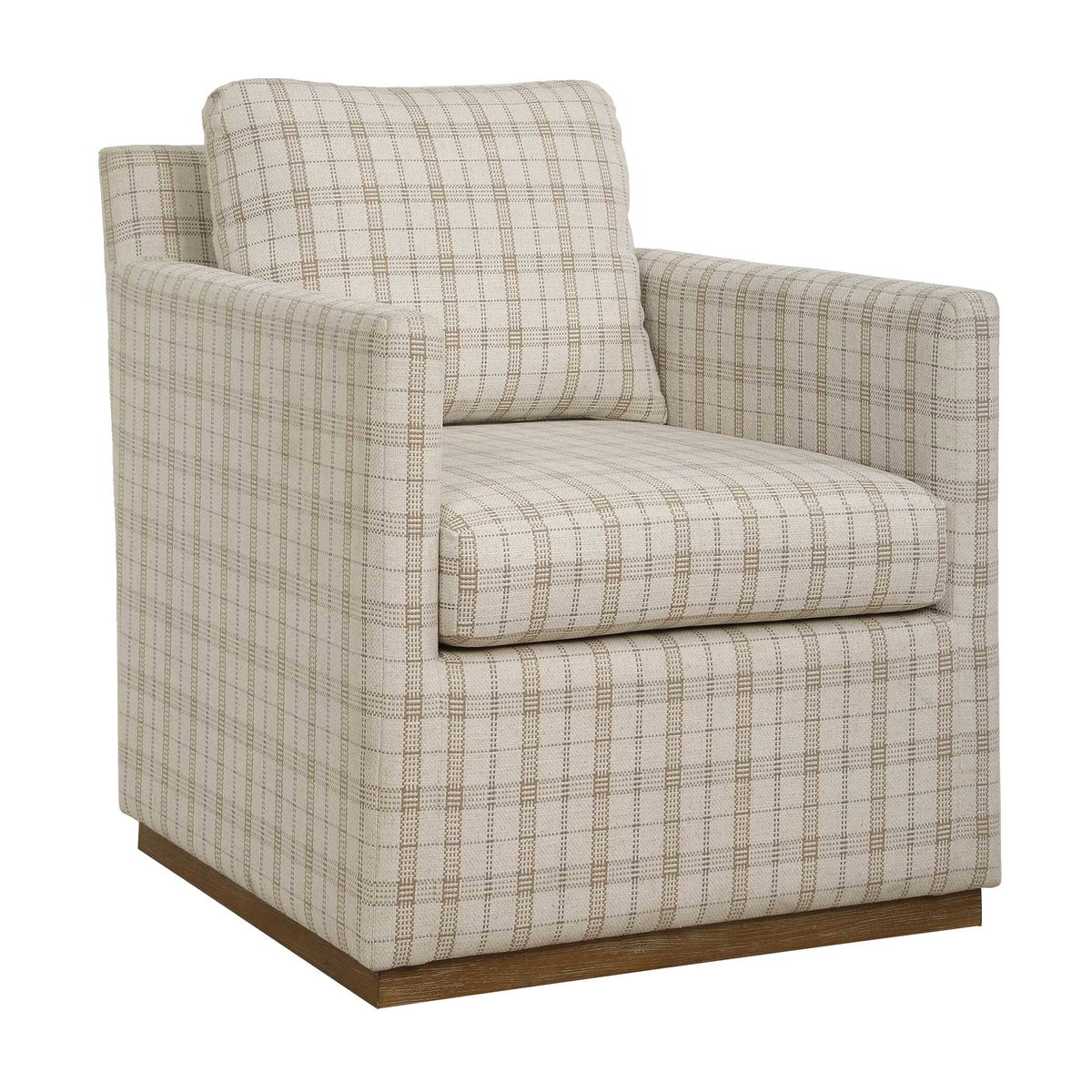 Basie Casual Linen Swivel Chair, Accent Chair by Uttermost, 31.5" width x 31" height x 27.75" depth View 5