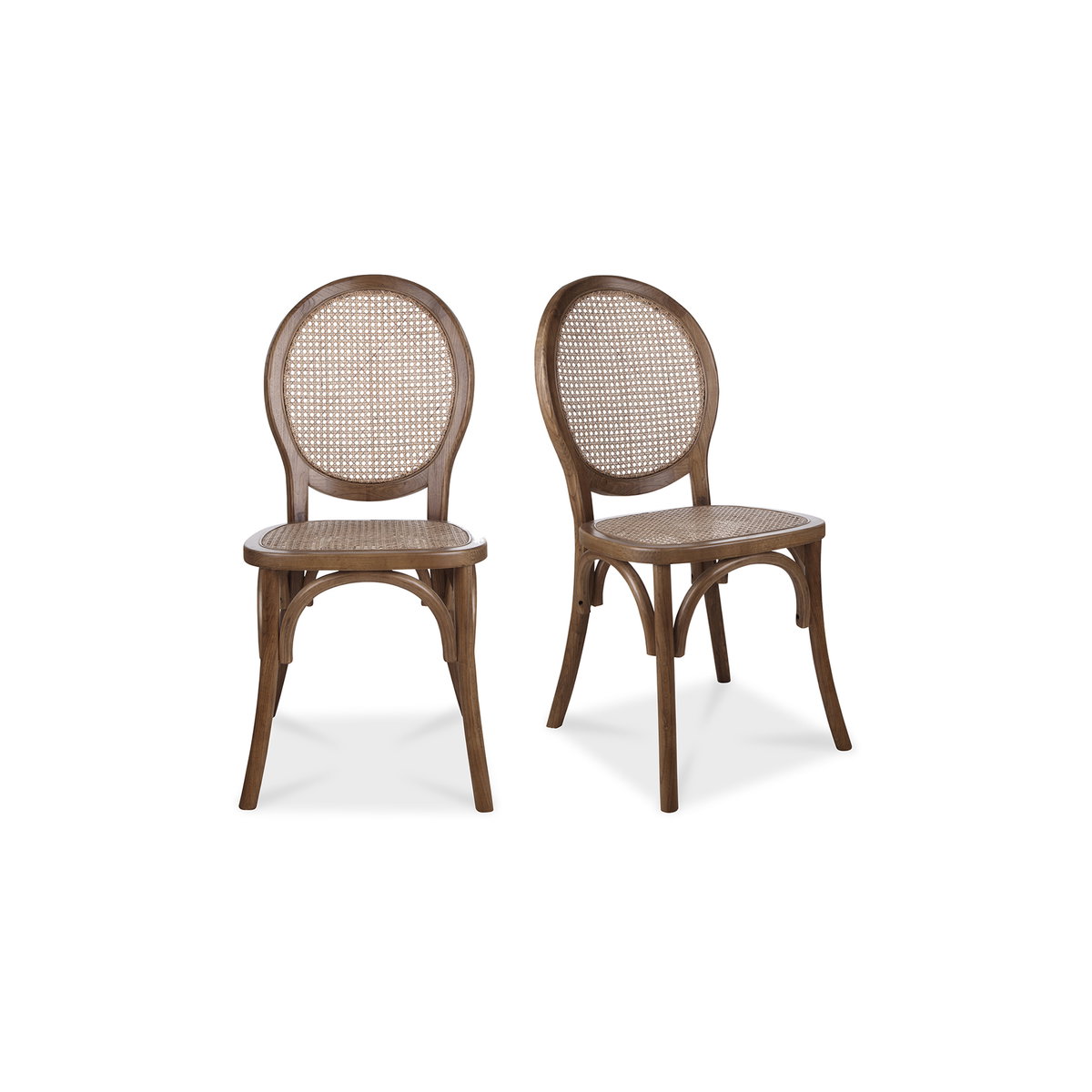 Rivalto Dining Chair Brown - Set Of Two, by Moe's Home, 17.7" width x 37" height x 16.5" depth View 2