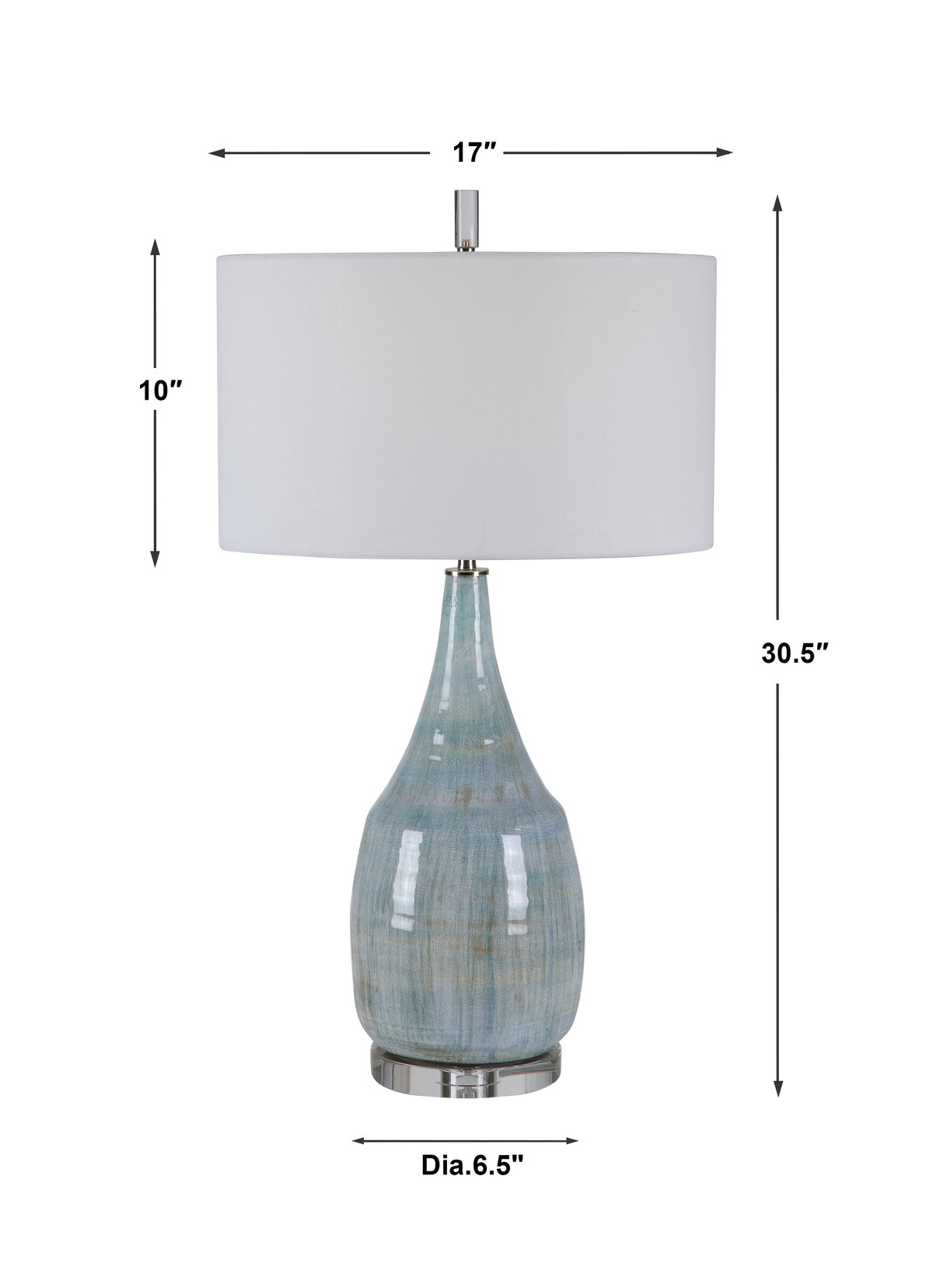 Rialta Coastal Table Lamp, by Uttermost, 17" width x 30.5" height x 17" depth View 3