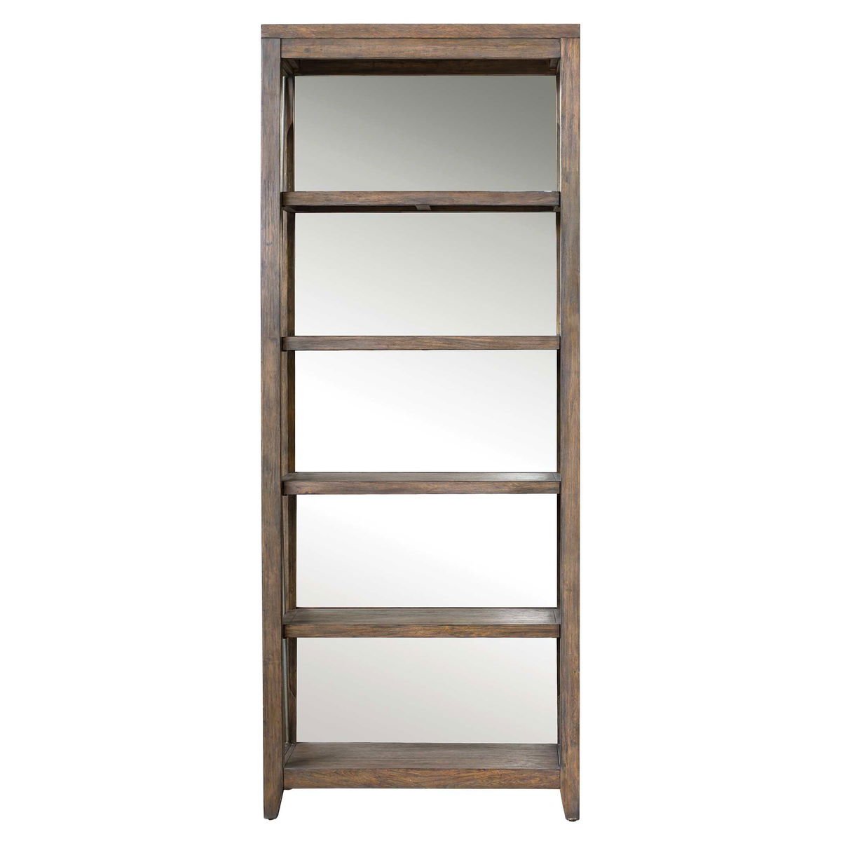 Delancey Weathered Oak Etagere, Shelving & Bookcase by Uttermost, 36" width x 90" height x 18" depth View 4