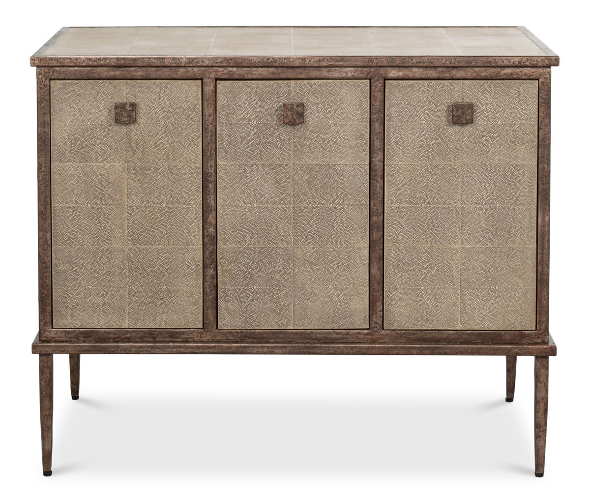 Roland Sideboard Shagreen Charcoal Grey, by Sarreid, 1'8" length x 3'4" width x 2'8" height View 2