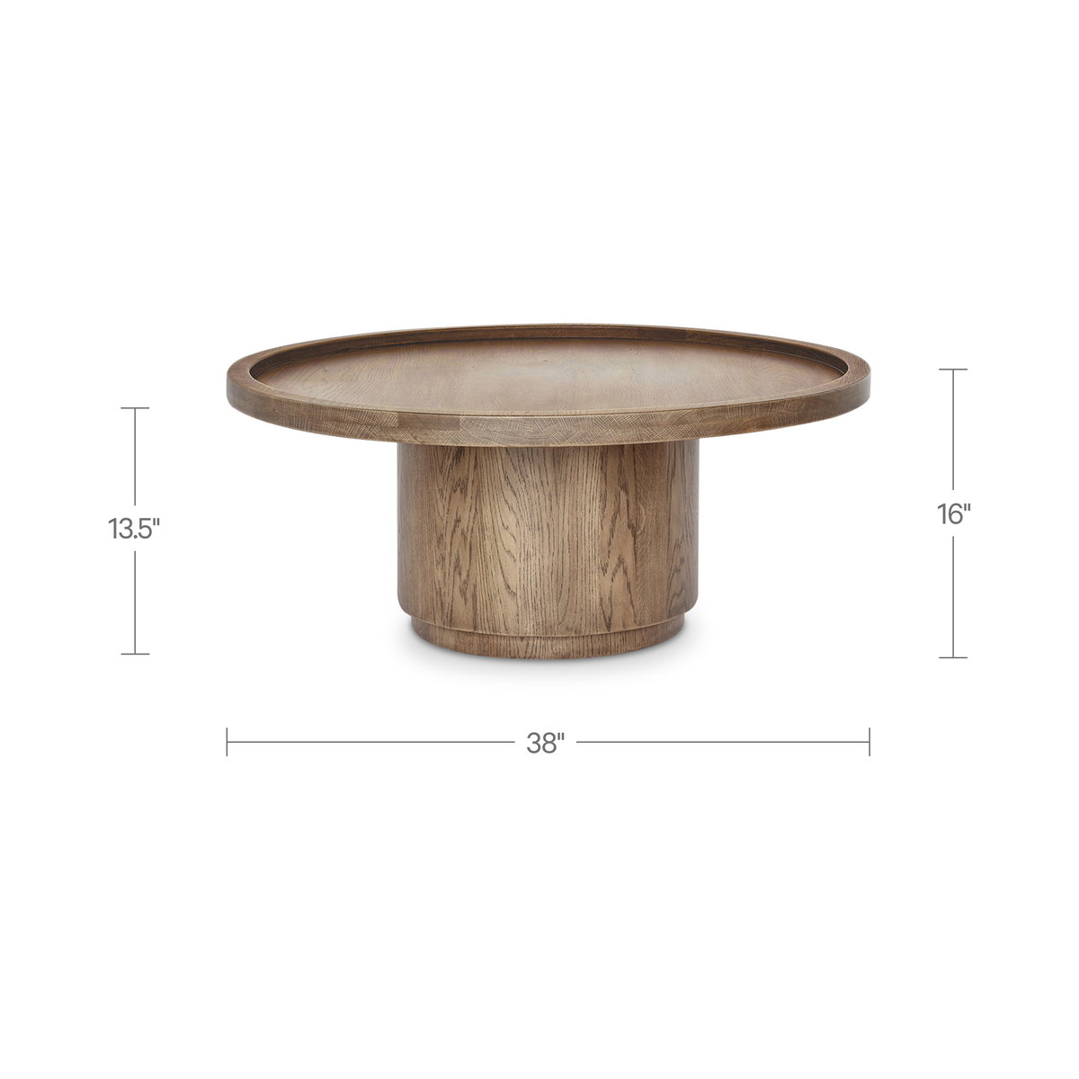 Cohen Coffee Table Brown, by Moe's Home, 38" width x 16" height x 38" depth View 9