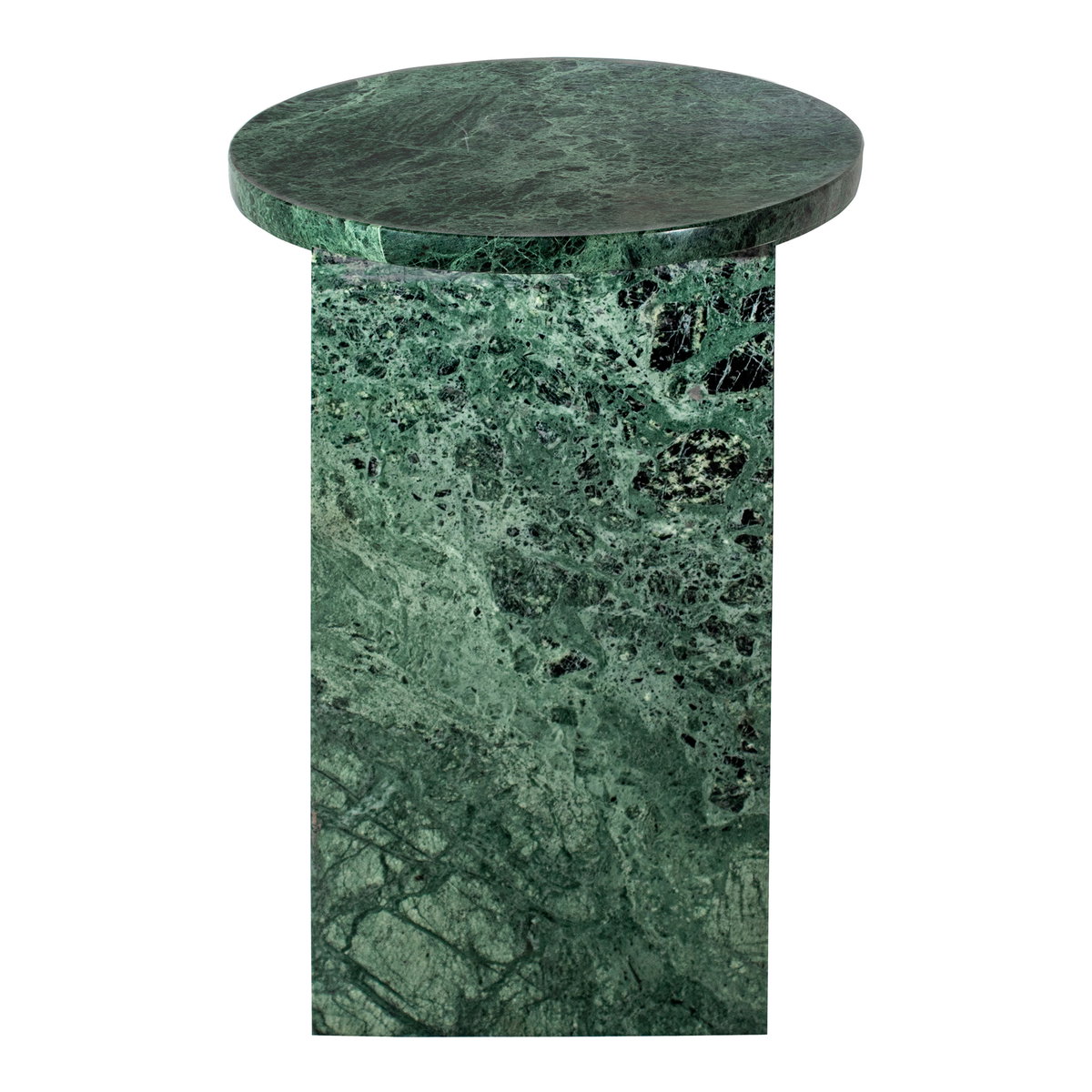 Grace Accent Table Green Marble, Side & End Table by Moe's Home, 14" width x 20" height x 14" depth View 2