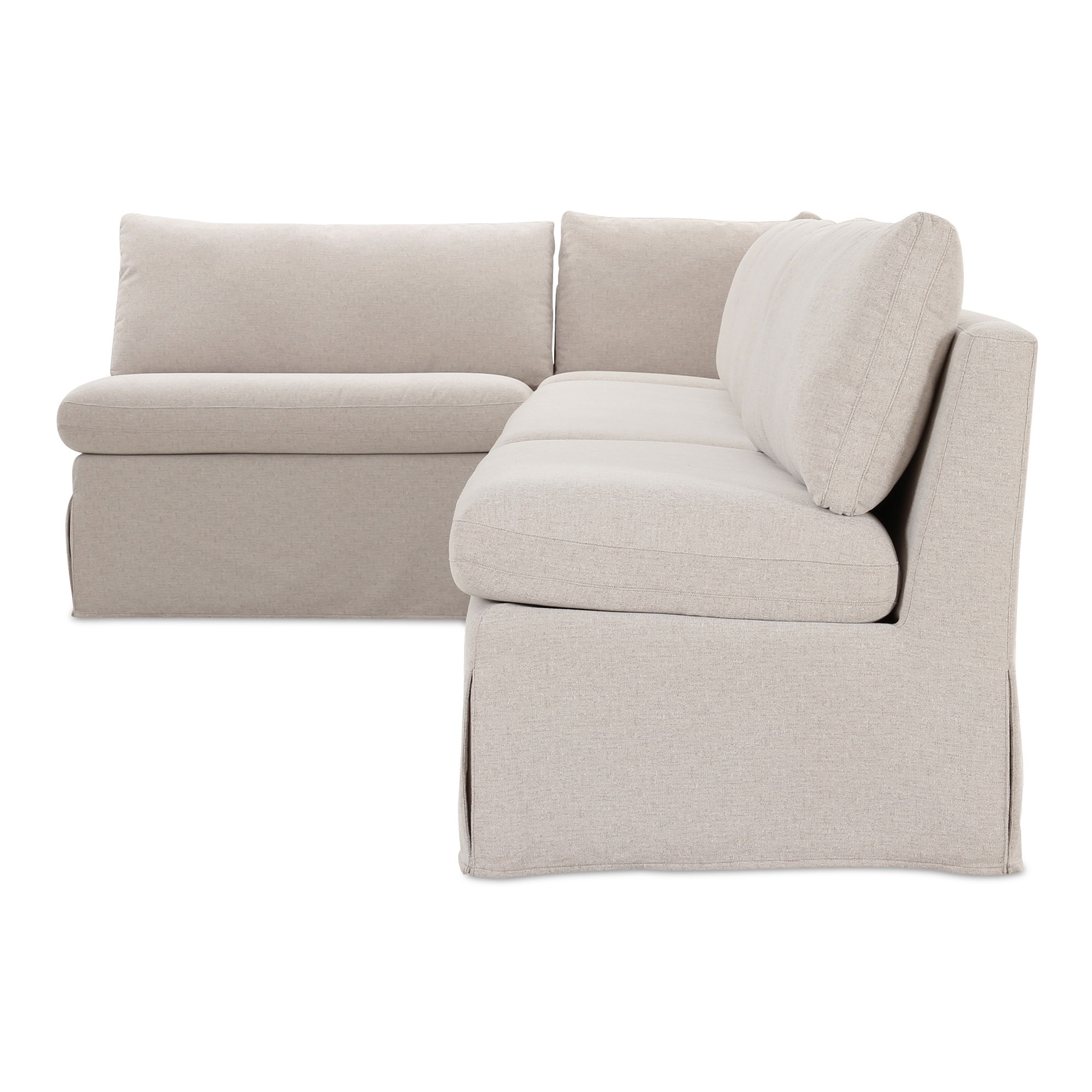Fable Slipcover Dining Banquette L-shape Beige 139.5in large image 