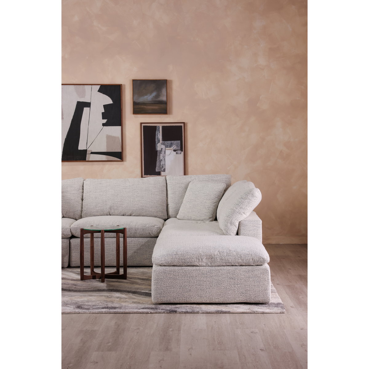 Terra Condo Ottoman Coastside Sand, by Moe's Home, 38" width x 18.5" height x 38" depth View 5