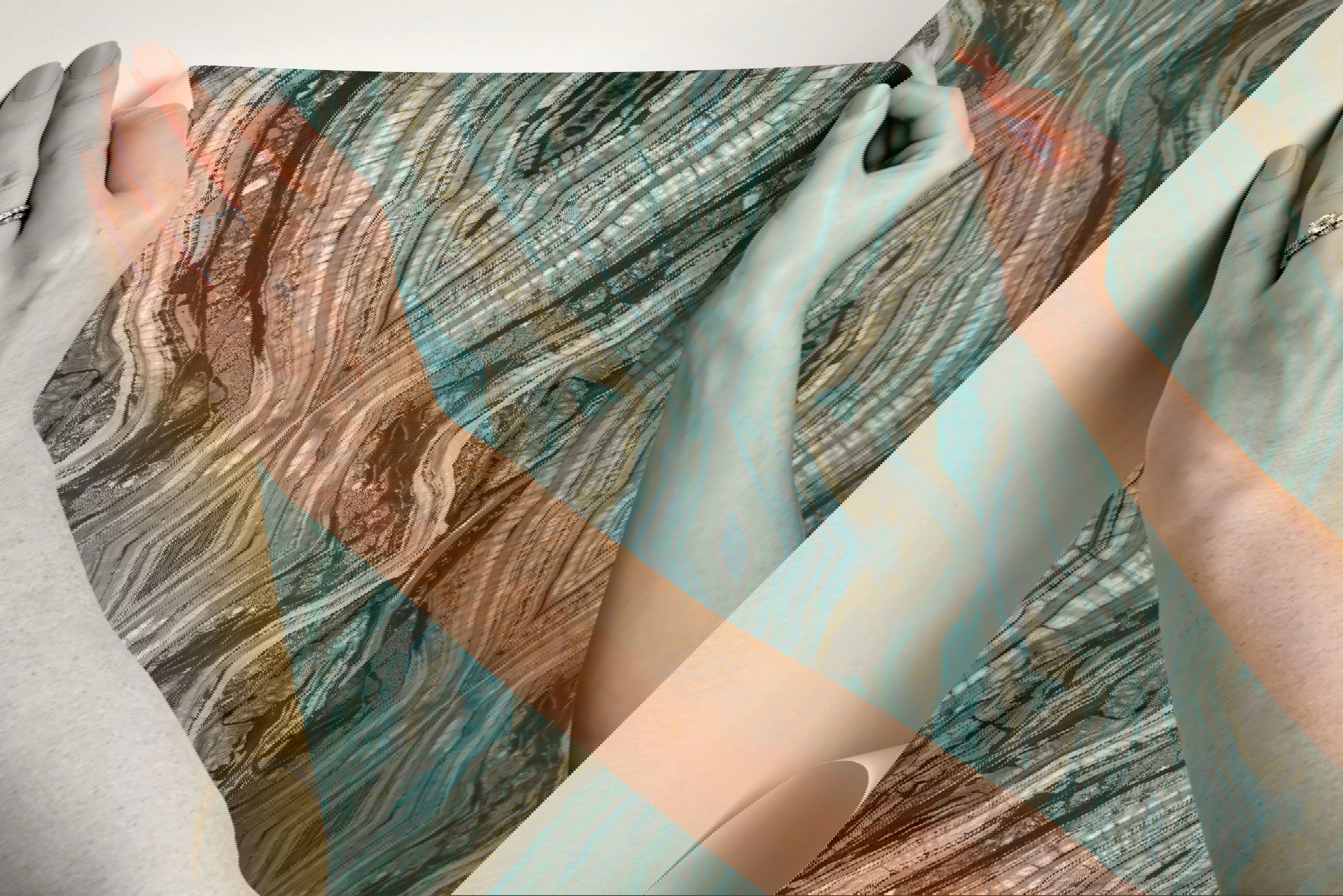 Kaleidoscope Teal Peel & Stick Wallpaper large image 