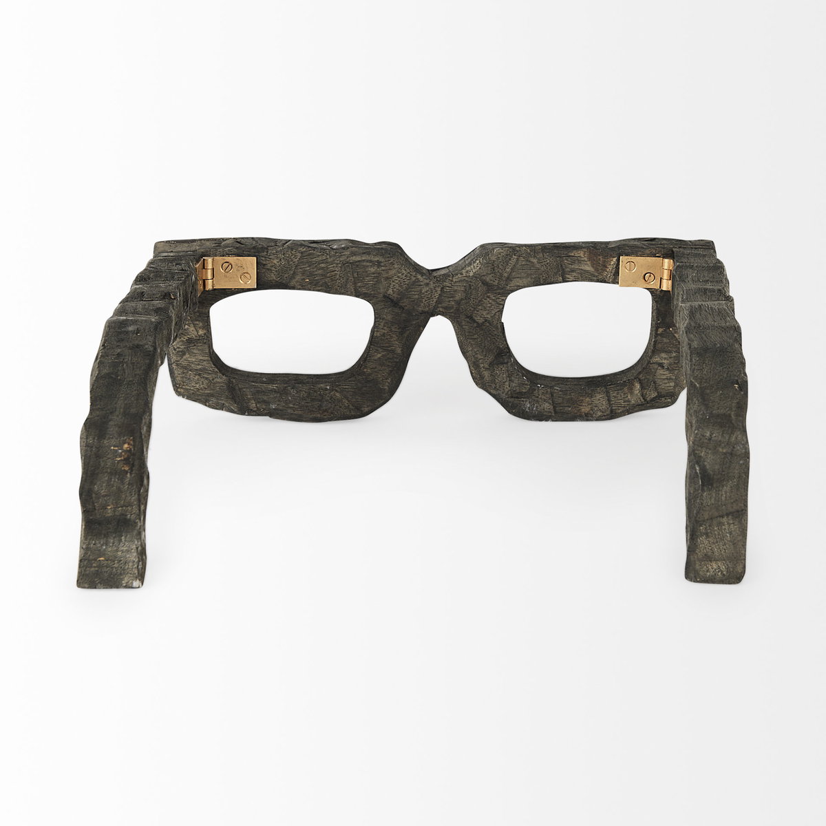 Elliot 13L x 14W Brown Wooden Eyeglasses, Decorative Object by Mercana, 13.39" length x 13.78" width x 4.75" height View 8