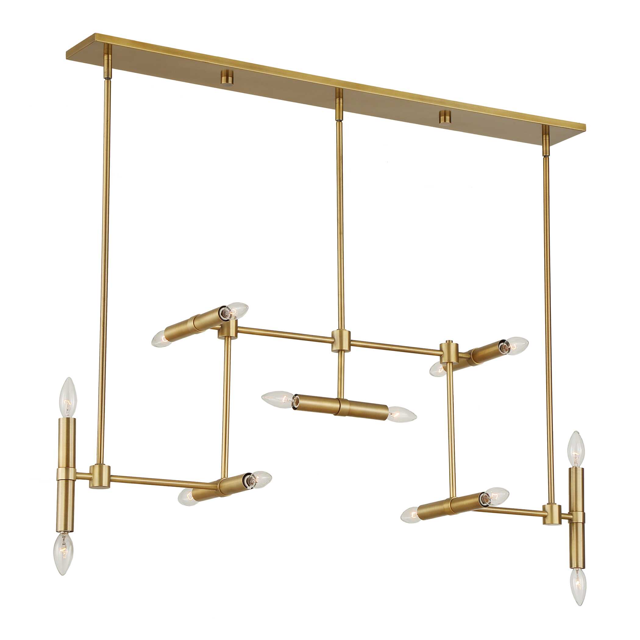 Cadre 14 Light Modern Linear Pendant, Ceiling Light by Uttermost, 46" width x 19" height x 8" depth View 7