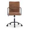 Roy Office Chair Open Road Brown Leather, by Moe's Home, 21.85" width x 36" height x 27.17" depth thumbnail 5