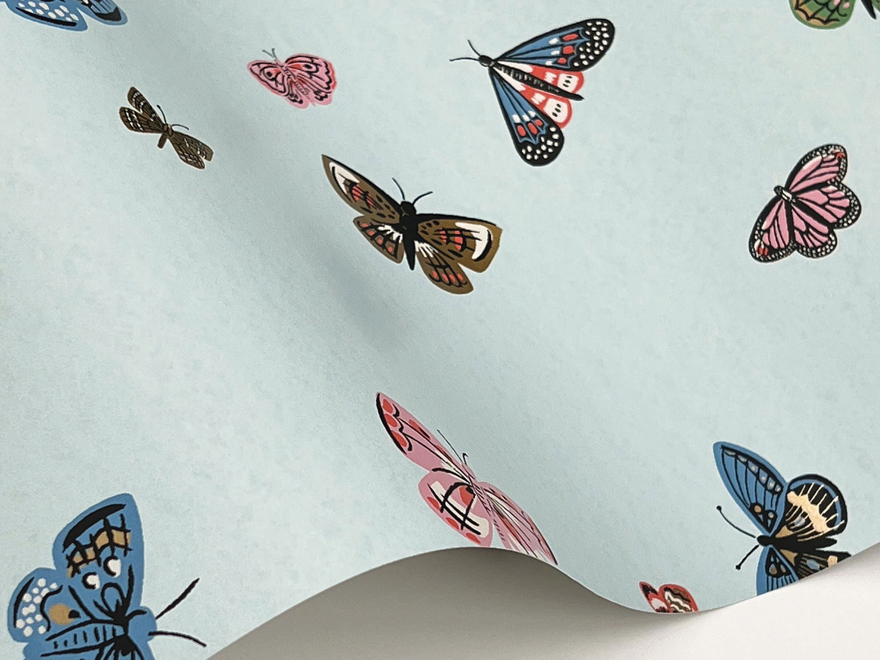 Butterfly House Light Blue Wallpaper large image 
