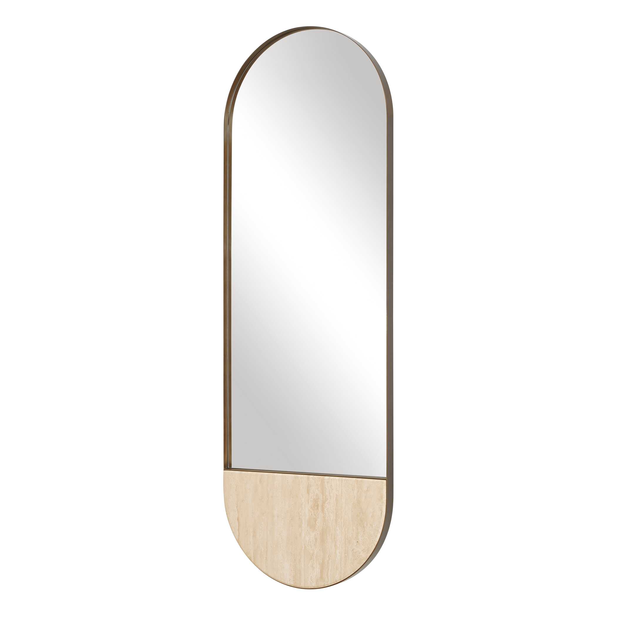 Russo Travertine Tall Oval Mirror, by Uttermost, 19.87" width x 59" height x 1.87" depth View 5