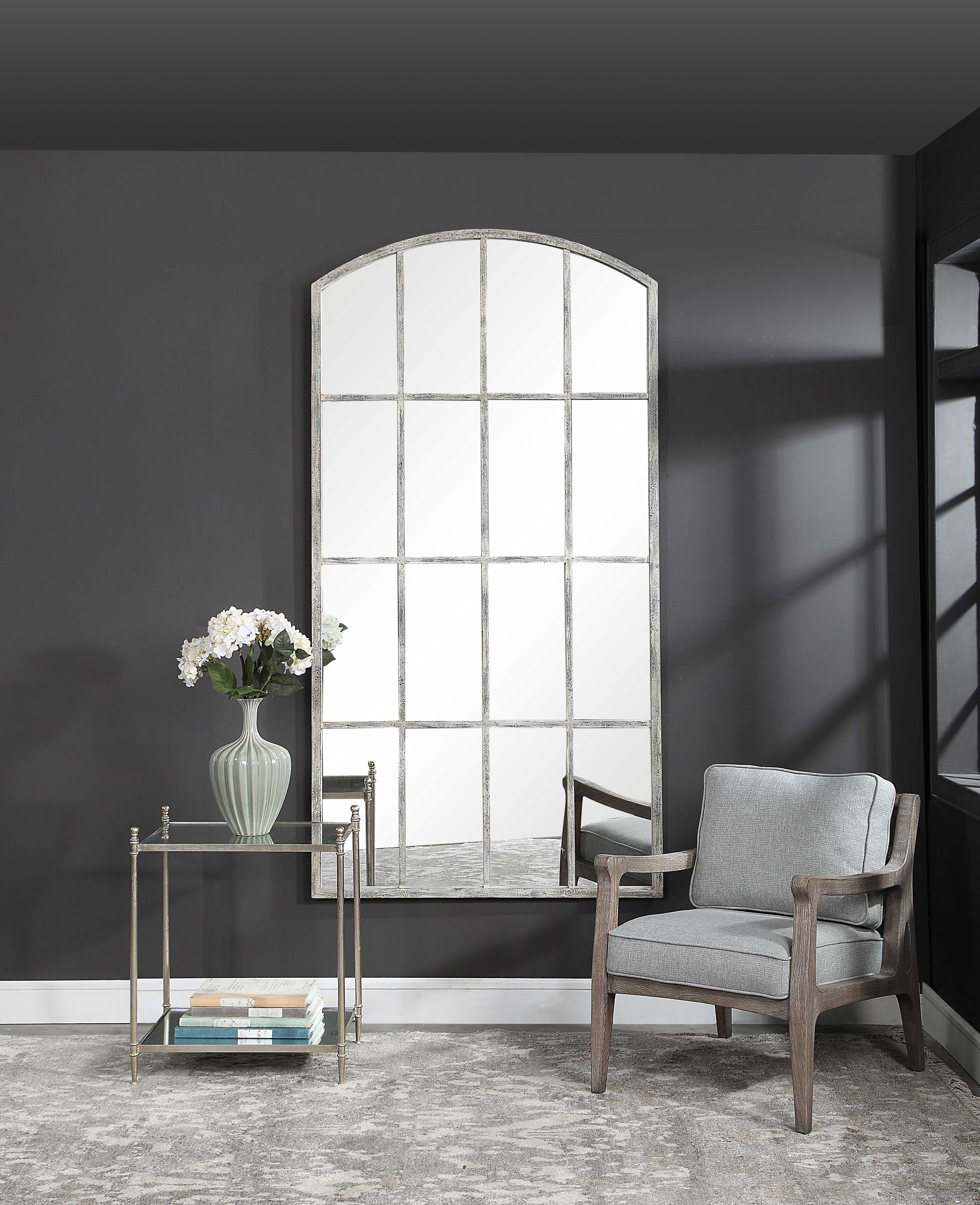 Amiel Ivory Arched Mirror large image 