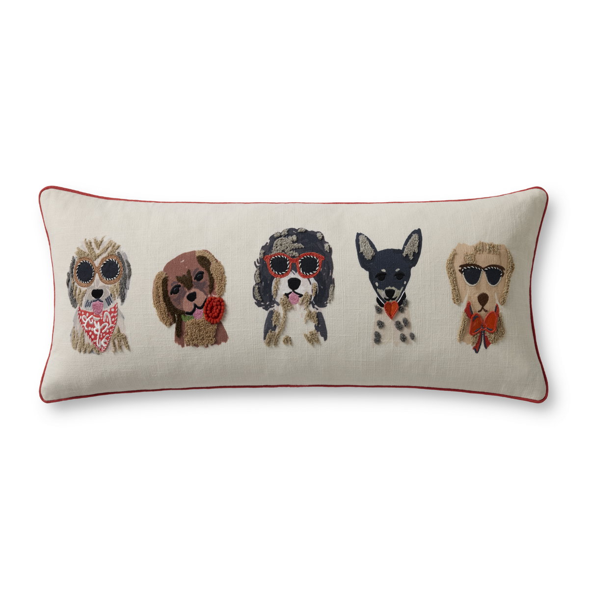 Rifle Paper Co. x Loloi Hot Dogs Pillow, Decorative Pillow, 13" length x 35" width View 1