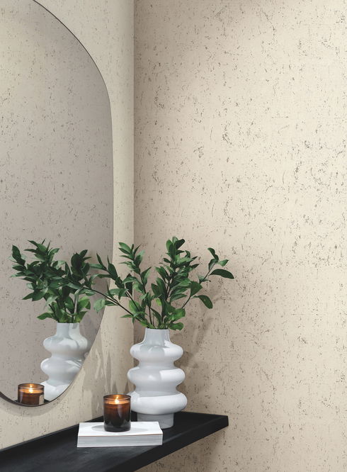 Cork Pale Grey & Silver Wallpaper