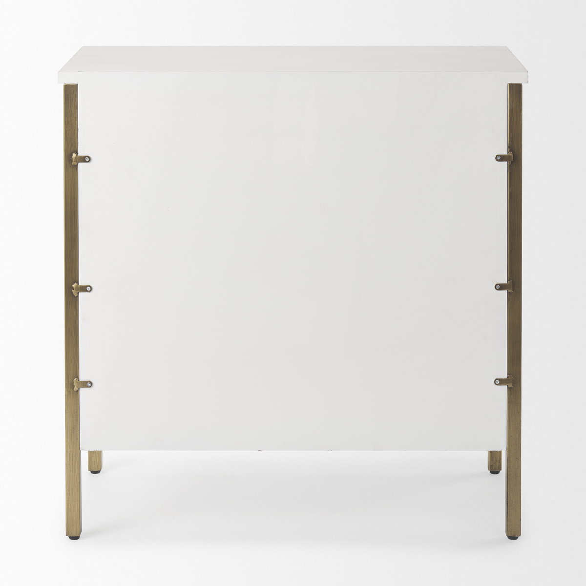 Savannah White Fir Veneer with Gold Metal Accent 2-Door Accent Cabinet, Cabinets & Chest by Mercana, 31.5" length x 15.75" width x 31.5" height View 6