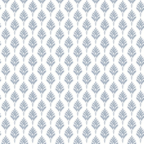 French Scallop Blue Wallpaper